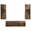 vidaXL TV Wall Units 5 pcs Black Oak 23.62 x 11.81 x 11.81 in
