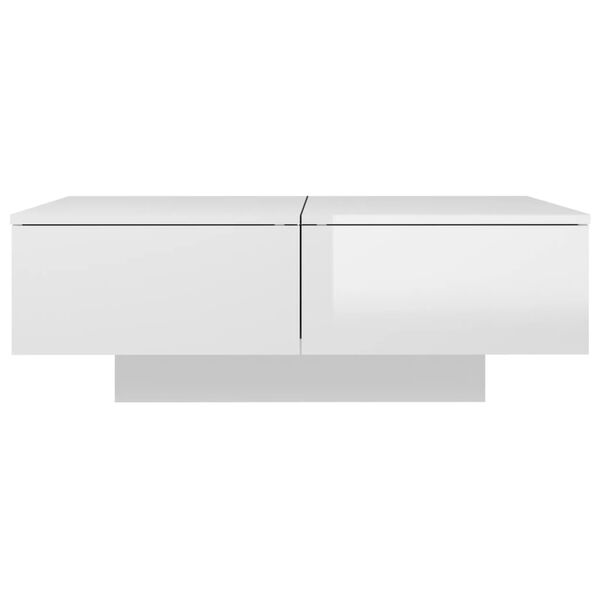vidaXL Coffee Table High Gloss White Engineered Wood Medium