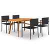 vidaXL Dining Set Black Solid acacia wood Medium Durable Dining Set