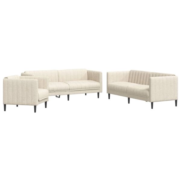 vidaXL Sofa Set Cream