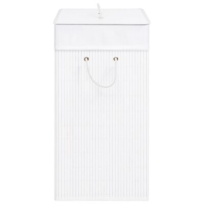 vidaXL Bamboo Laundry Basket with Single Section White 21.9 gal