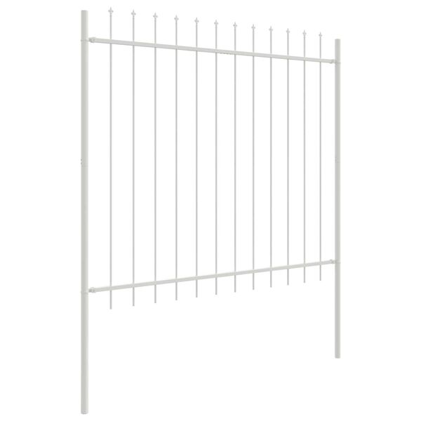 vidaXL Garden Fence White 5.58 x 4.92 ft Powder-coated Steel