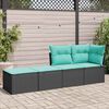vidaXL Garden Sofa Set Black PE rattan, powder-coated steel Medium