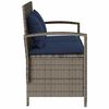 vidaXL Patio Storage Bench Gray PE Rattan, Powder-coated steel Medium