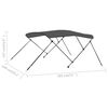 vidaXL 3 Bow Bimini Top Anthracite 72"x55.1"x53.9"