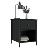 vidaXL Bedside Cabinet Black Engineered Wood, Iron 15.7 x 16.5 x 19.7 in