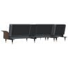 vidaXL L-shaped Sofa Bed Dark Grey Velvet Large Foldable Modern