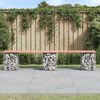 vidaXL Garden Bench Natural wood and silver metal