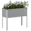 vidaXL Garden Planter Grey Steel Large Durable Garden Planter
