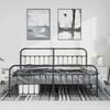 vidaXL Bed Frame Black Powder-Coated Steel 72 x 83.9 in Bed Frame