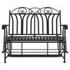 vidaXL Glider Bench Black Steel Medium Glider Bench Rectangular