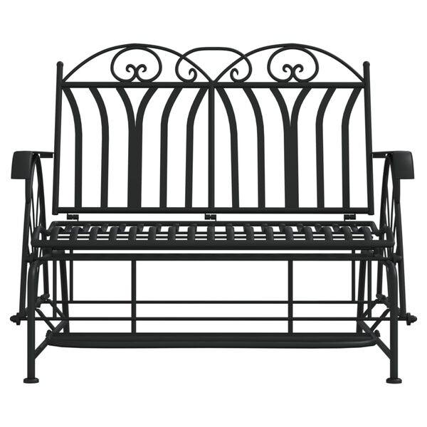 vidaXL Glider Bench Black Steel Medium Glider Bench Rectangular