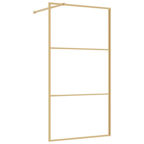 vidaXL Walk-in Shower Wall with Clear ESG Glass Gold 39.4"x76.8"