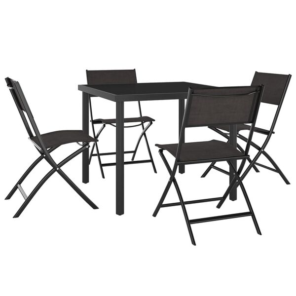 vidaXL Outdoor Dining Set Black