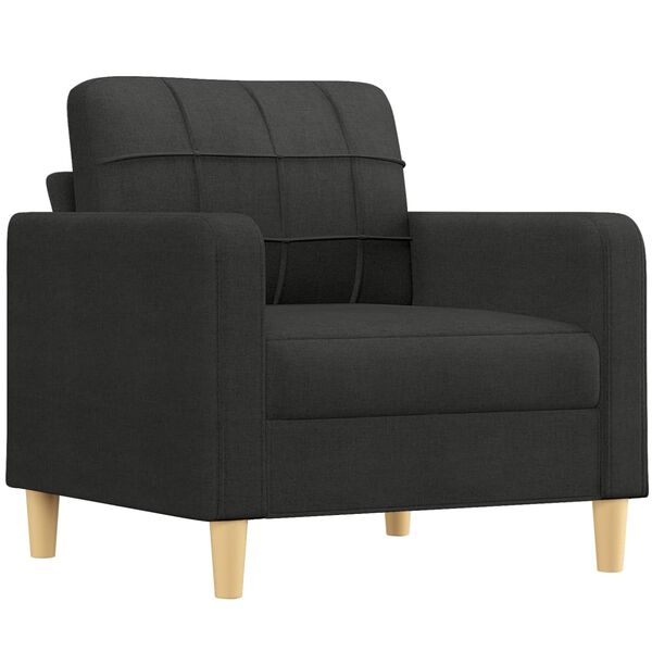 vidaXL Sofa Set Black Fabric (100% polyester), metal, textilene, plywood