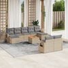 vidaXL Garden Sofa Set Beige PE rattan Large Modular Garden Sofa Set