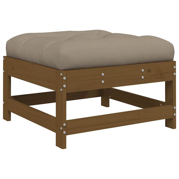 vidaXL Garden Footstool Honey Brown, Taupe