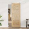 vidaXL Sliding Door Brown 28.94 x 78.15 in Solid Pine Wood