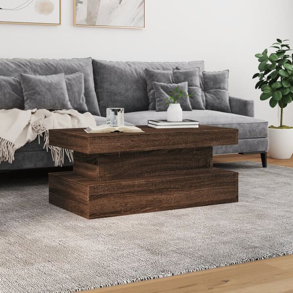vidaXL Coffee Table Brown Oak Engineered Wood 35.4 x 19.7 x 15.7 in