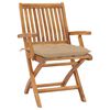 vidaXL Patio Chair Set of 2 Teak Solid Teak Wood Standard Foldable