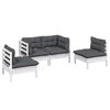 vidaXL Garden Lounge Set White Solid pinewood, fabric (100% polyester)
