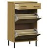 vidaXL Shoe Rack Brown Solid pine wood, Metal Large Shoe Rack
