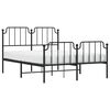 vidaXL Bed Frame Black Powder-coated steel Full Bed Frame Rectangular