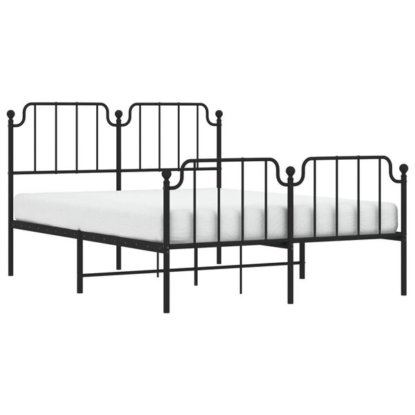 vidaXL Bed Frame Black Powder-coated steel Full Bed Frame Rectangular