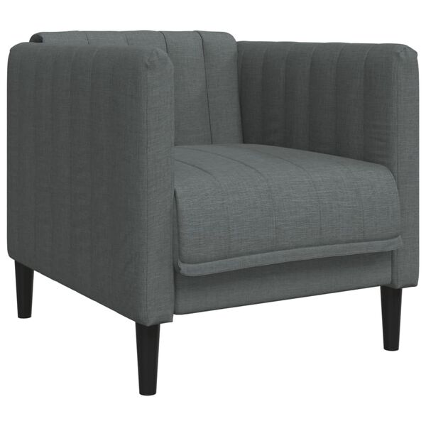vidaXL Sofa Set Dark Gray Fabric (100% polyester), plywood, solid wood
