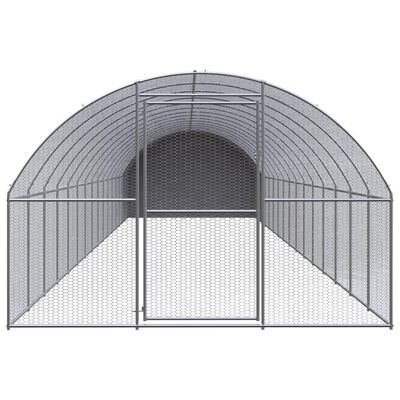 vidaXL Outdoor Chicken Coop 9.8'x52.5'x6.6' Galvanized Steel