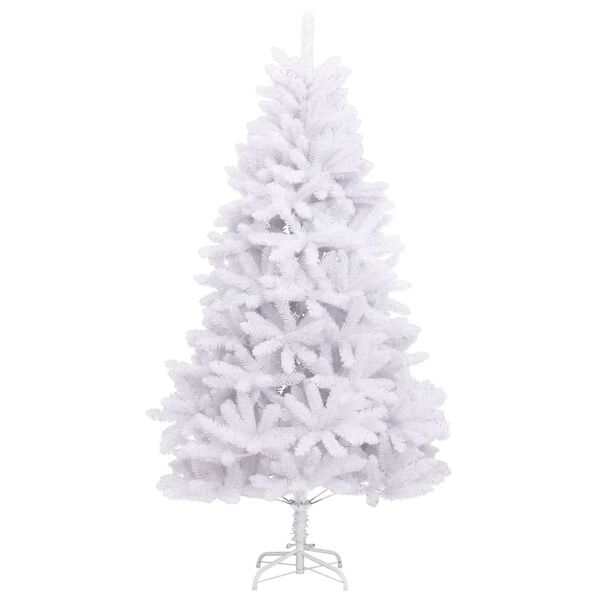 vidaXL Artificial Hinged Christmas Tree with Stand White 118.1"