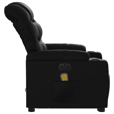  Side profile view of recliner chair with remote cable and cup holder area