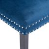 vidaXL Dining Chair Set of 4 Blue Velvet, solid rubber wood Standard