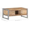 vidaXL Coffee Table Natural wood tones, grey iron Rough mango wood, iron