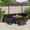 vidaXL Garden Sofa Set Height-Adjustable 9 pcs Black poly rattan