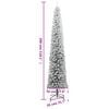 vidaXL Slim Christmas Tree Green and White PVC, metal, plastic