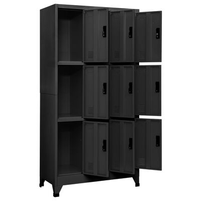 vidaXL Locker Cabinet Anthracite 35.4"x17.7"x70.9" Steel