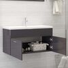 vidaXL Sink Cabinet High gloss grey Engineered wood Large