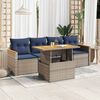 vidaXL 5 Piece Patio Sofa Set with Cushions Gray Poly Rattan