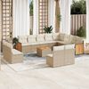 vidaXL Garden Sofa Set Beige PE Rattan Large Modular Garden Sofa Set