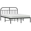 vidaXL Bed Frame Black Powder-Coated Steel King Size Bed Frame