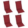vidaXL Reclining Patio Chairs with Cushions 4 pcs Solid Teak Wood