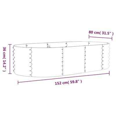 vidaXL Garden Raised Bed Powder-coated Steel 59.8"x31.5"x14.2" Anthracite