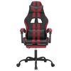 vidaXL Gaming Chair with Footrest Black and Wine Red Faux Leather