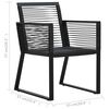 vidaXL Dining Set Black PVC rattan, powder-coated steel, glass Compact