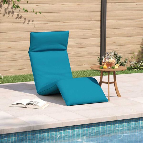 vidaXL Folding Sun lounger Light Blue 68.9x21.3x3.3" Oxford Fabric