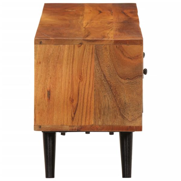 vidaXL TV Cabinet Honey-Colored Solid Acacia Wood and Metal Medium
