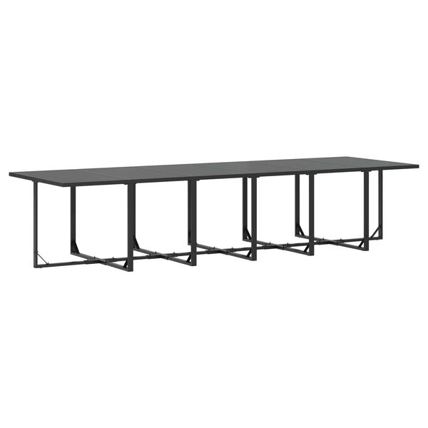 vidaXL Garden Dining Set 17 pcs Black Steel