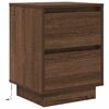 vidaXL Bedside Cabinet Set of 2 Brown Oak Engineered wood