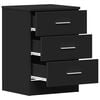 vidaXL Bedside Cabinet Black Engineered wood Standard Bedside Cabinet